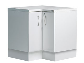 'L' Shaped Corner Base Unit - White Gloss