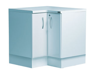 'L' Shaped Corner Base Unit - Cool Blue