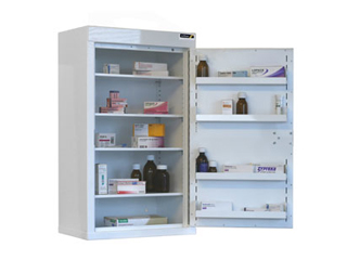 Controlled Drug Cabinet 191 Litre with 4 shelves/4 trays, one doors