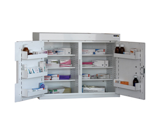 Medicine Cabinet 144 Litre with 6 shelves & 6 door trays, two doors