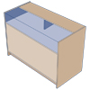 1/4 Glass Counter 1200mm