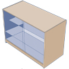 Full Glass Counter Solid Top 1800mm