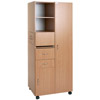 Anti-Ligature Wardrobe Cutout In Partition With Digital Lock - Beech Finish
