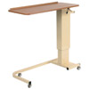 Overbed Table Traditional Single Leg - Green Alder Table Top With Lip