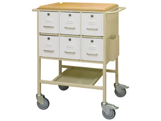 Drug Trolley with 12 Lockable Drawers (6 each side)