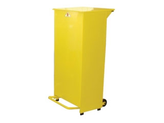 Fire Retardant Bodied Sack Holder - 60 Litre with Yellow Body & Lid